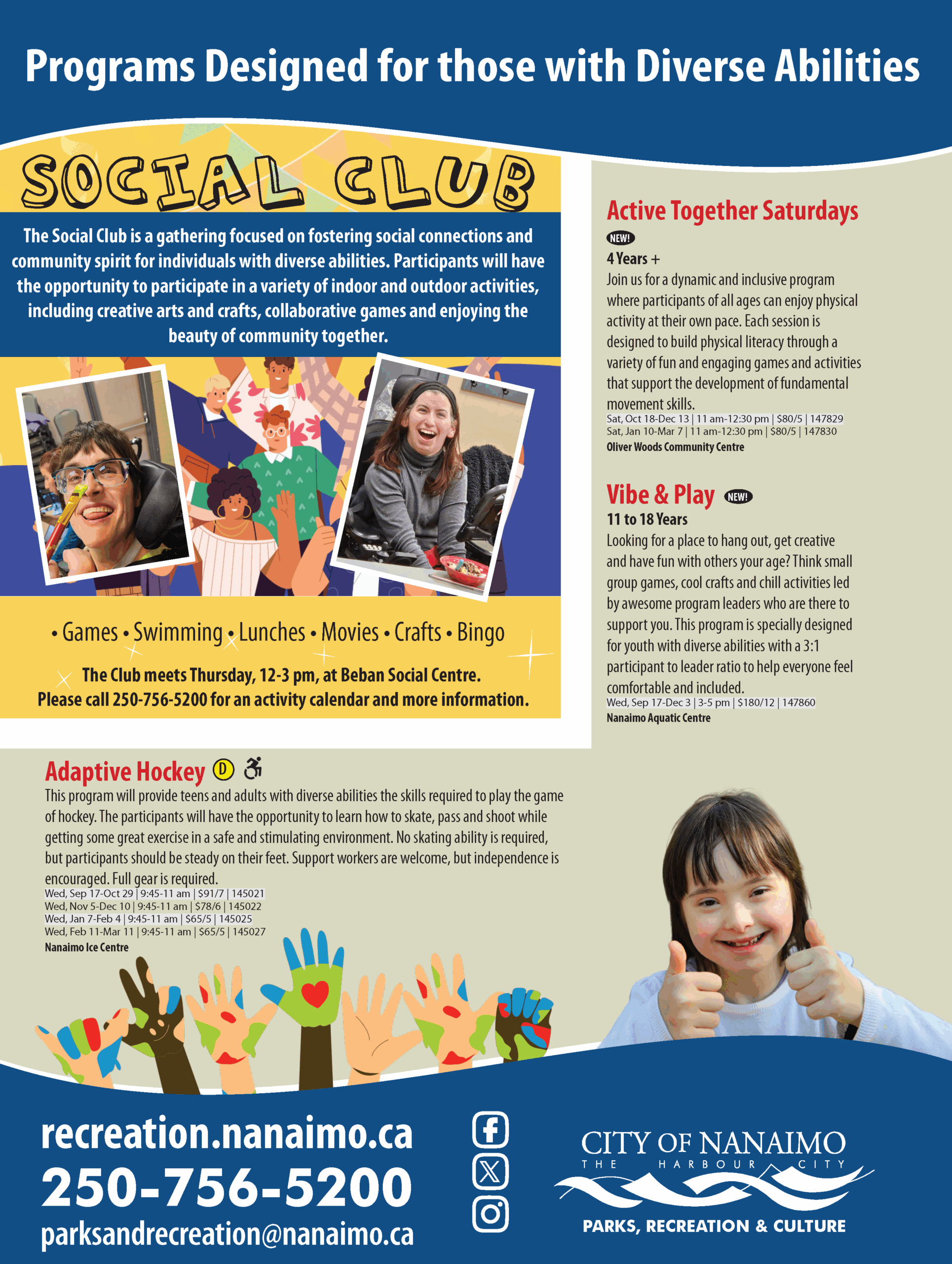 Programs from the City of Nanaimo for those with Diverse Abilities