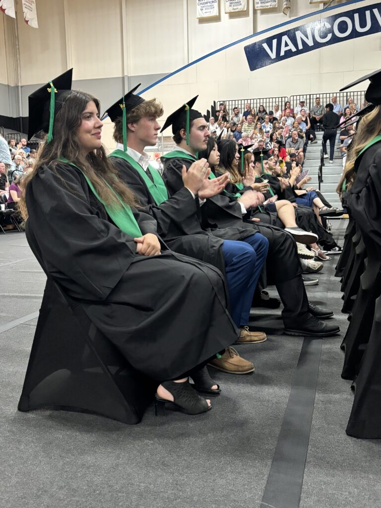 NDSS grads at ceremony in VIU gym