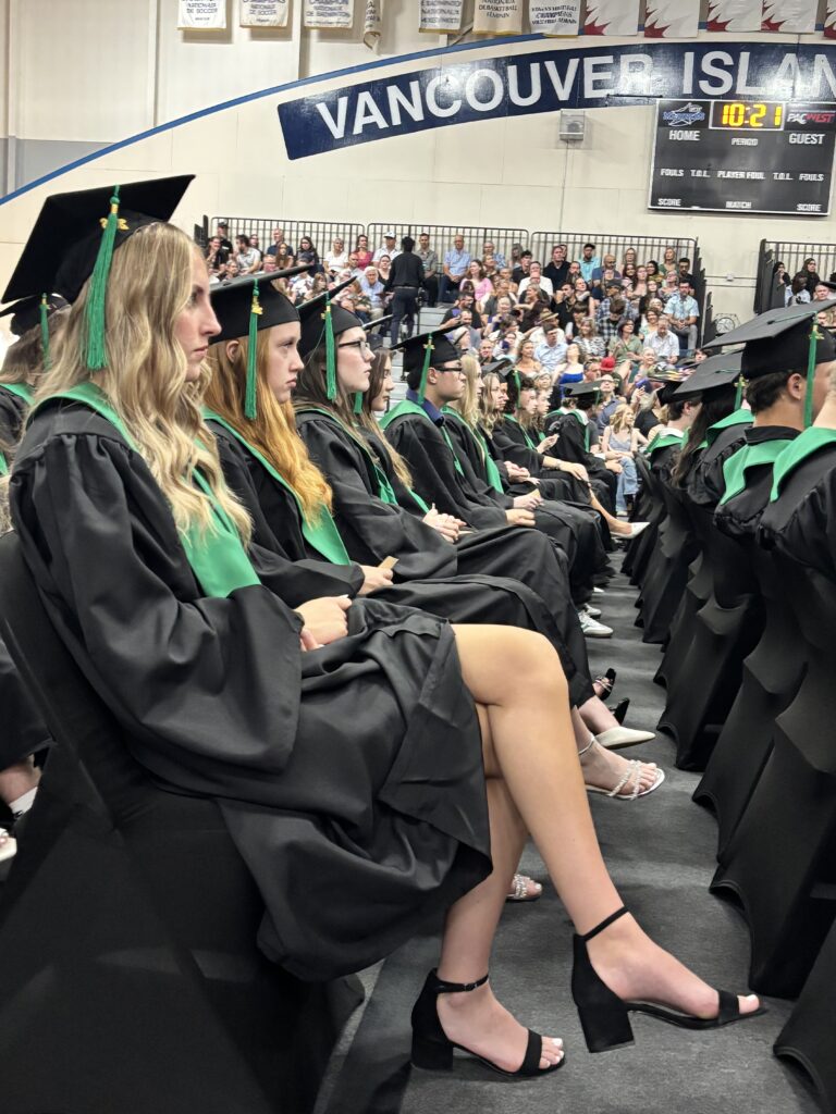 NDSS grads at ceremony in VIU gym