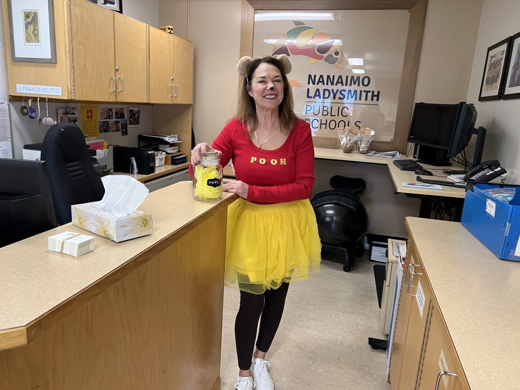 Joyce as Winnie the Pooh