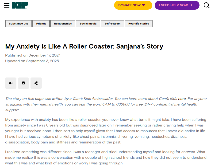 Clip from Sanjana's story 