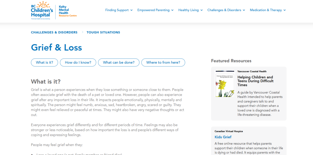 Grief and loss - Kelty mental health