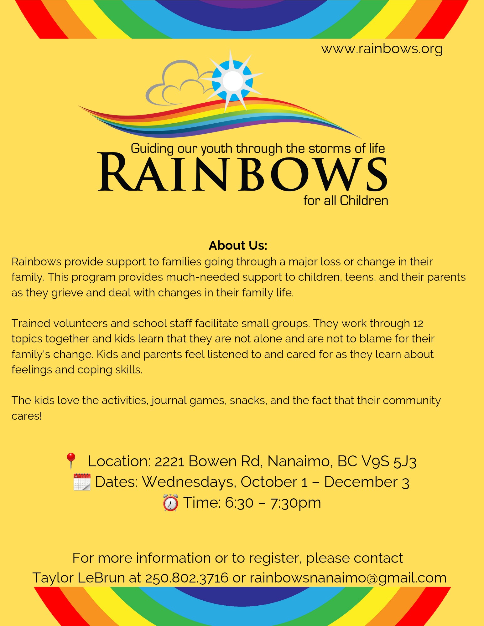 Guiding youth through the storms of life - Rainbows Nanaimo