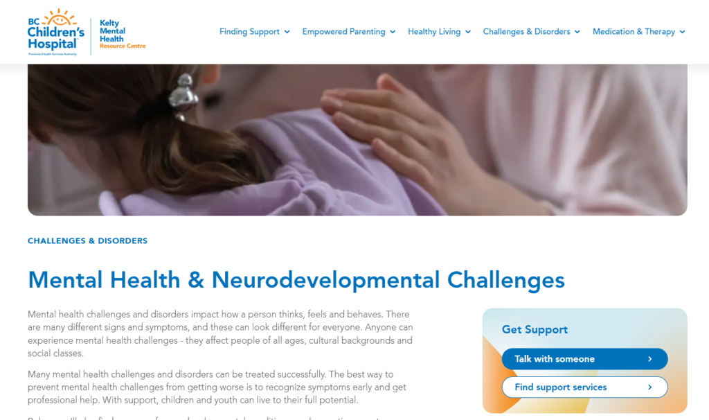 Mental health and neurodevelopmental challenges - Kelty Mental health