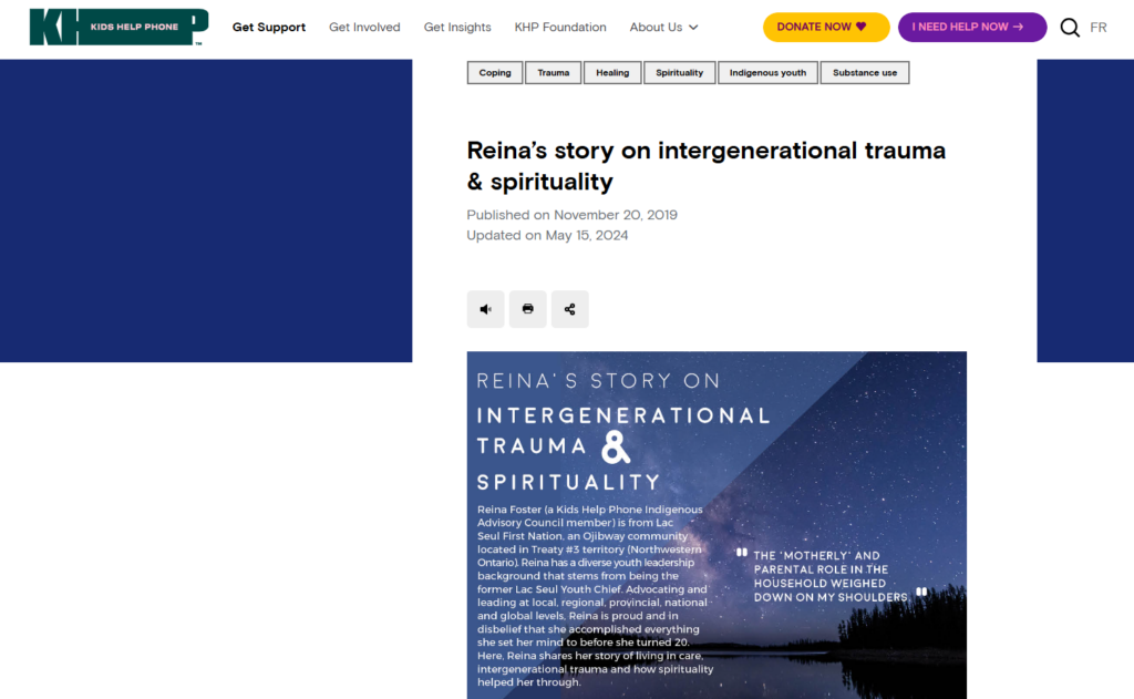 KHP - Reina's Story Intergenerational Trauma