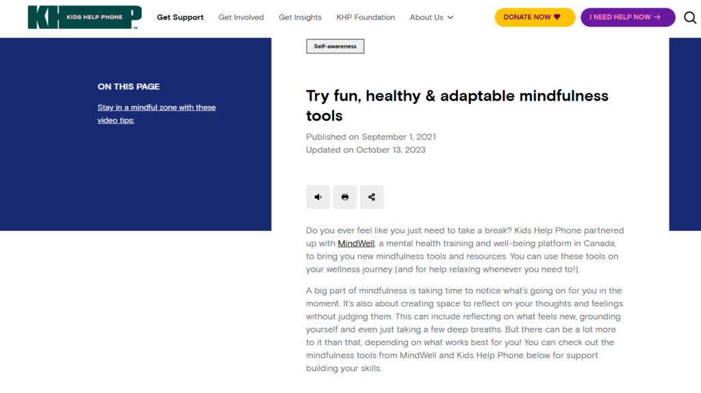 KHP - Mindfulness Tools