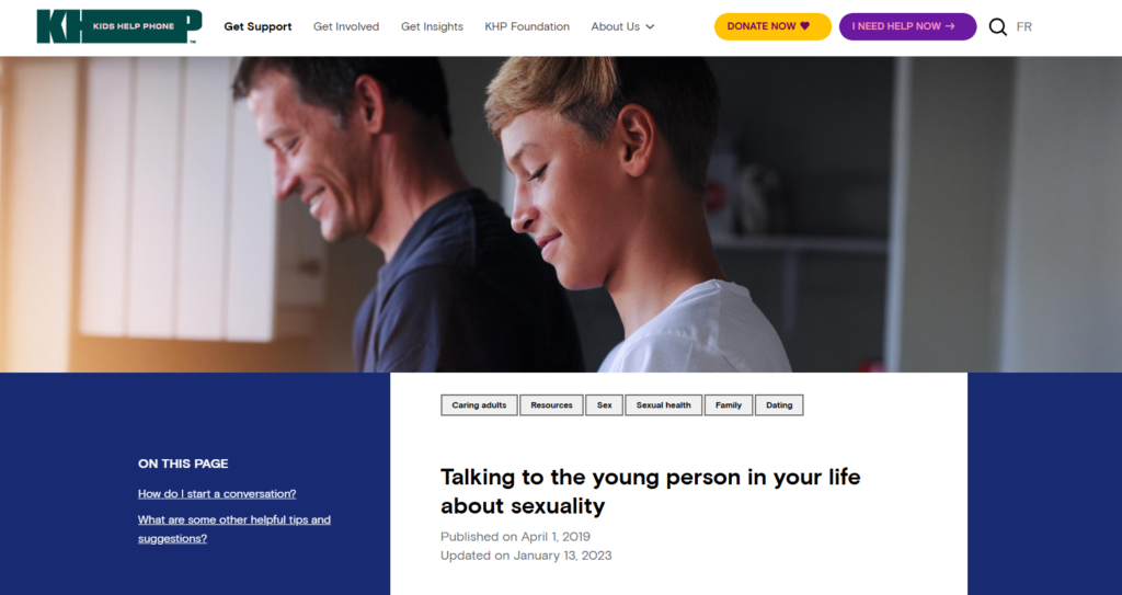 KHP -Talking to a Young Person about Sexuality