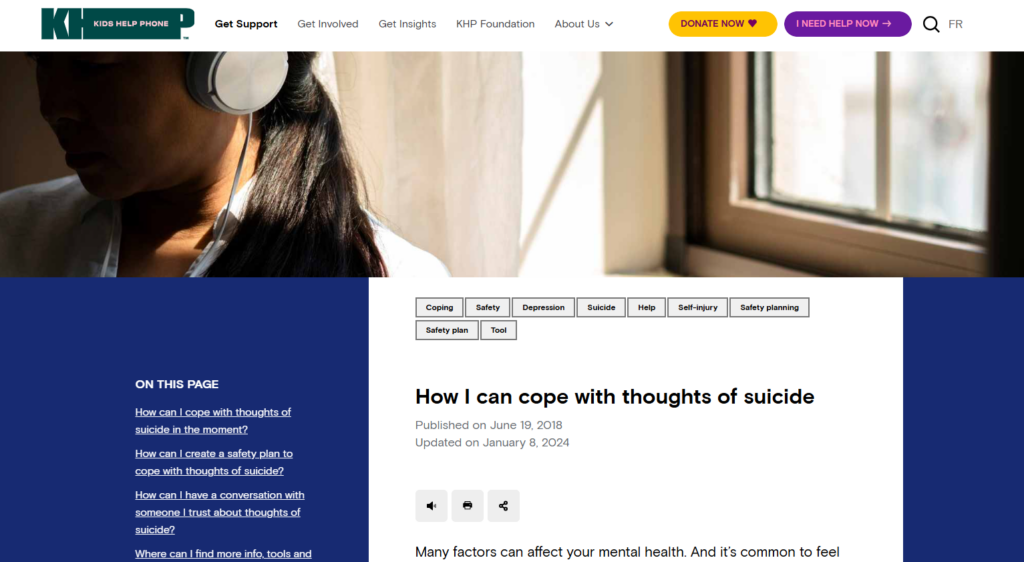 KHP - How I can cope with thoughts of suicide