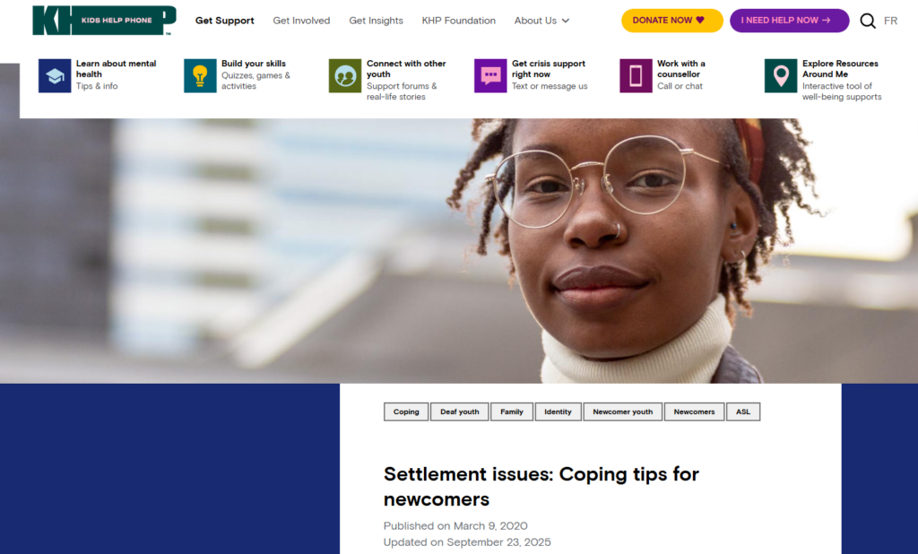 KHP - Coping tips for newcomers