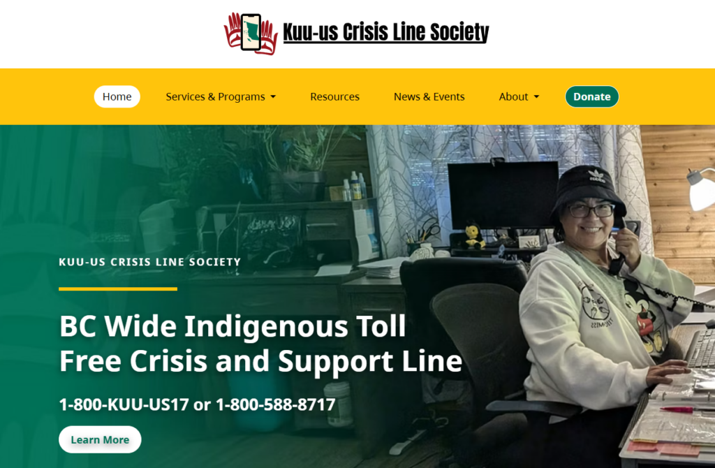 Kuu0us Crisis Line Society page