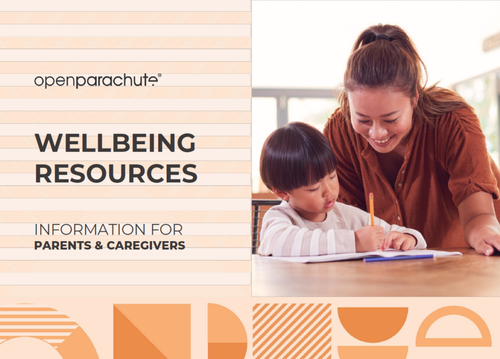 openparachute resource - Image of a parent or caregiver with her child as they draw