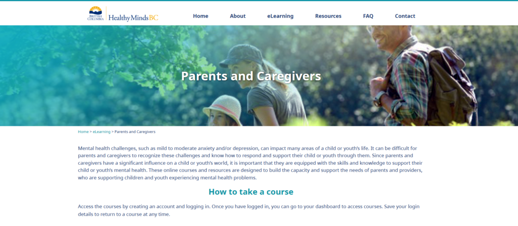 HealthyMindsBC - Parent and caregiver resources