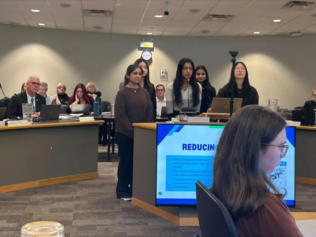 Dover Bay Secondary students make case to RDN for free youth bus passes