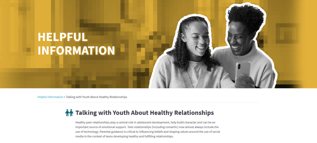 Protect kids online - Talking with youth about healthy relationships