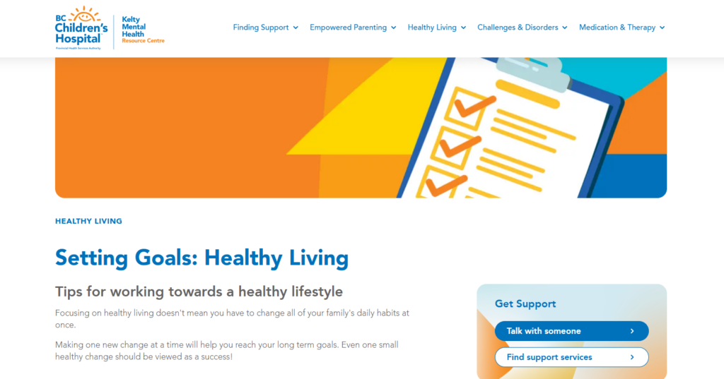 Kelty Mental Health - Setting goals